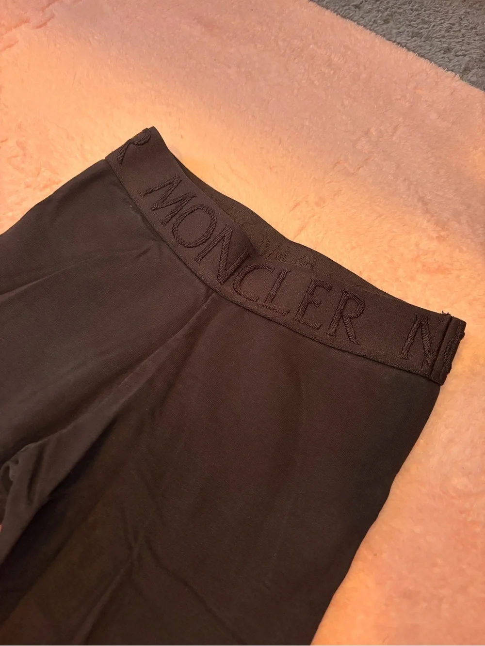 Moncler Black Logo Elastic Waist Kids Leggings